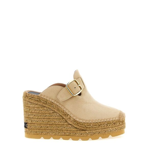 Stella McCartney Shoes - Stella McCartney Beige Viscose Wedge Women's Sandals